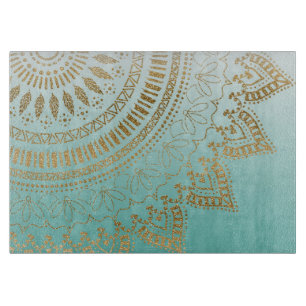 Pretty hand drawn tribal mandala elegant design cutting board