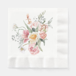 Pretty hand Illustrated Posy of flowers Napkin