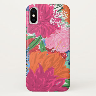 Pretty Hand Painted Colourful Flowers iPhone X Case