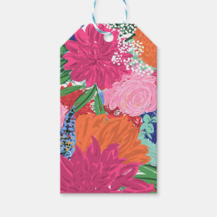 Pretty Hand Painted Colourful Flowers Gift Tags