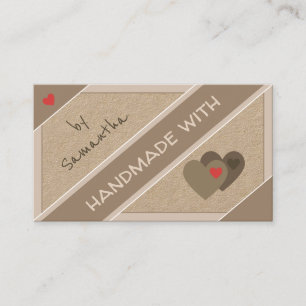 Pretty Handmade With Heart Craft Goods Kraft Paper Business Card