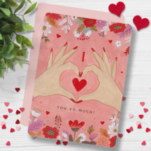 Pretty Hands in Love Sign Valentine Greeting card