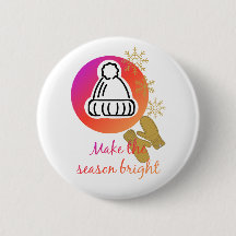 Pretty Hat and Mittens Winter Season Bright 