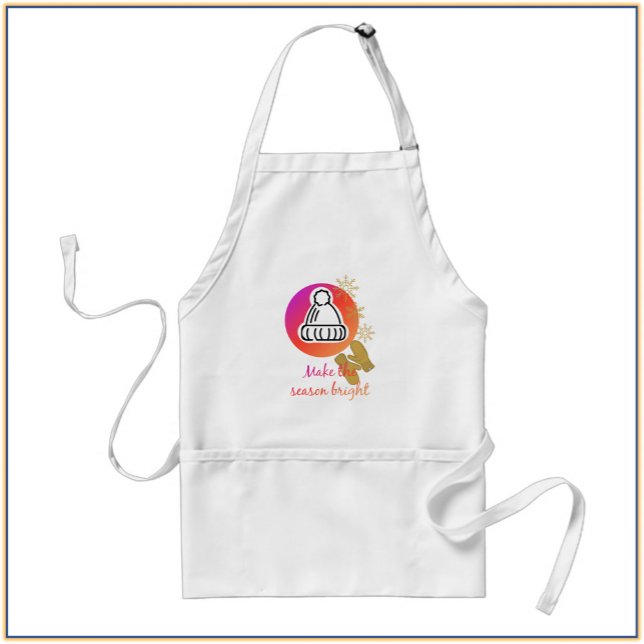 Pretty Hat and Mittens Winter Season Bright Standard Apron (Creator Uploaded)