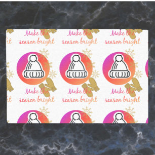 Pretty Hat and Mittens Winter Season Bright Tissue Paper