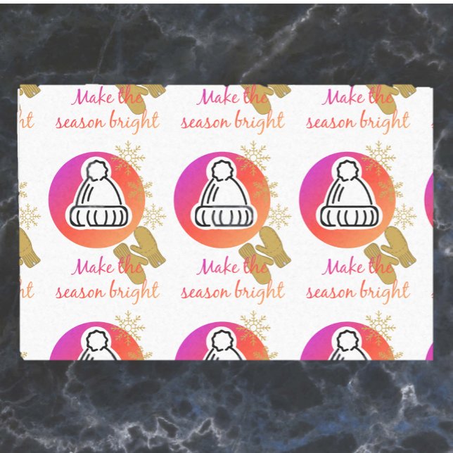 Pretty Hat and Mittens Winter Season Bright Tissue Paper (Creator Uploaded)