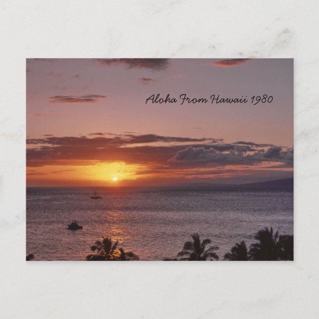Pretty Hawaiian Sunset Landscape Aloha Hawaii Postcard (Front)