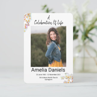 Pretty Hawthorn Celebration Of Life Photo Card