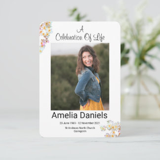 Pretty Hawthorn Celebration Of Life Photo Card