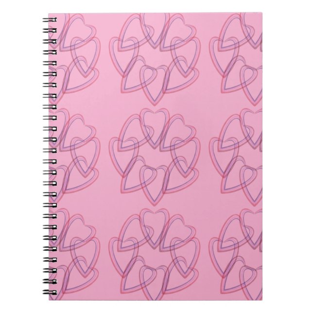 Pretty heart circle pattern notebook (Front)