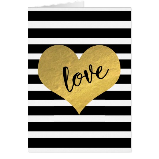 Pretty Heart Love Stripes Card