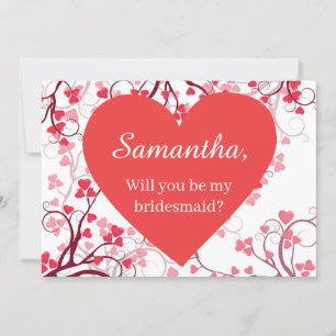 Pretty Hearts Bridesmaid proposal Invitation