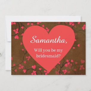 Pretty Hearts Bridesmaid proposal Invitation