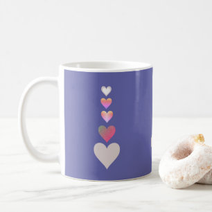 Pretty Hearts Periwinkle Modern Simple Cute Coffee Mug