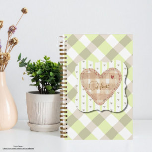 Pretty hearts Two layers background greenerey Notebook