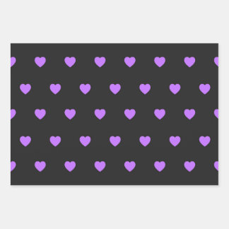 Pretty Hearts Wrapping Paper Flat Sheet Set of 3 