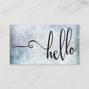 Pretty Hello Typography Over Pastel Grunge Texture Business Card