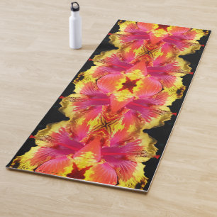 Pretty Hibiscus Flower Close Up Abstract Yoga Mat