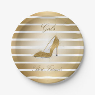 Pretty High heels shoe “Girls best Friends” Paper Plate