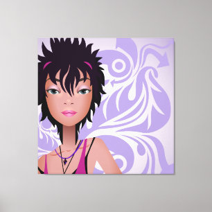 Pretty Hip Girl Wrapped Canvas