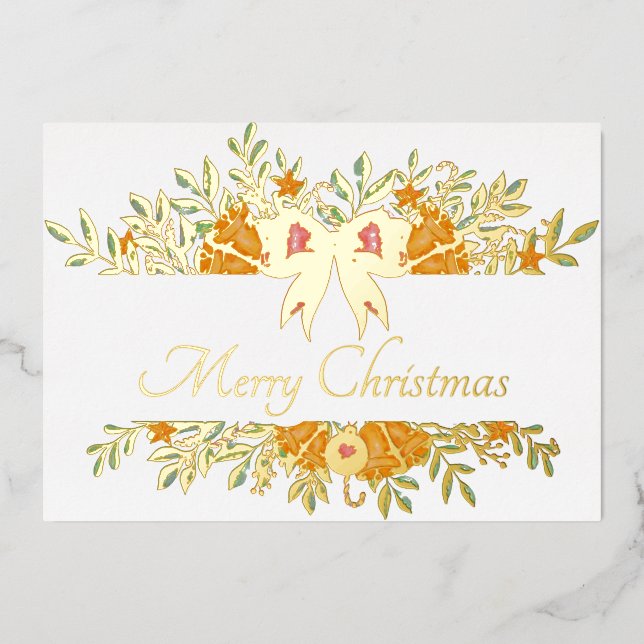 Pretty holiday banner custom foil foil card (Front)