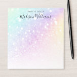 Pretty Holographic Glitter Girly Glamorous Notepad<br><div class="desc">Easily personalize this elegant colorful bokeh glitter pattern with your custom details.</div>