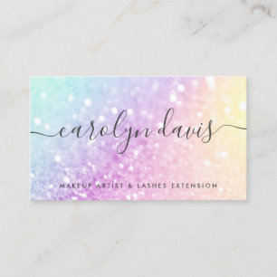 Pretty Holographic Glitter Girly Glamourous Business Card