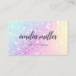 Pretty Holographic Glitter Girly Glamourous Business Card