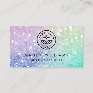 Pretty Holographic Glitter Girly Glamourous Business Card