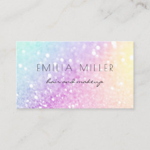Pretty Holographic Glitter Girly Glamourous Business Card