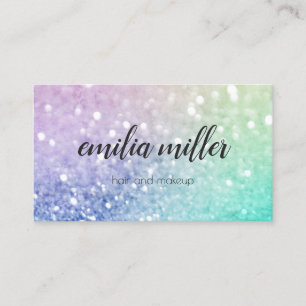 Pretty Holographic Glitter Girly Glamourous Business Card