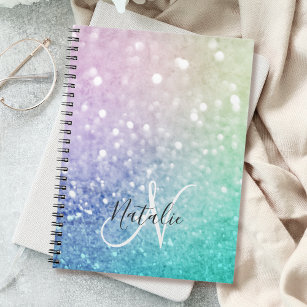 Pretty Holographic Glitter Girly Glamourous Notebook