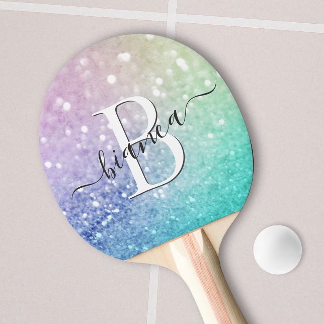 Pretty Holographic Glitter Girly Glamourous Ping Pong Paddle (Creator Uploaded)