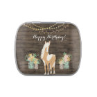 Pretty Horse and Flowers Rustic Wood Birthday