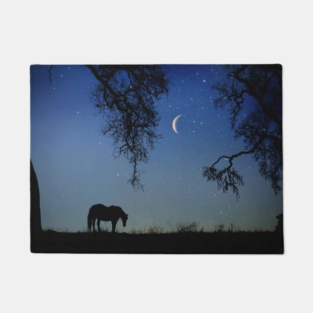 Pretty Horse and Oak Tree Moon Floor Mat (Front)