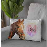 Pretty Horse Animal Equestrian Stables Monogram  Decorative Cushion<br><div class="desc">A pretty monogram pillow for a horse themed Child's bedroom. Personalise the monogram on both sides of the pillow.</div>
