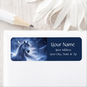 Pretty Horse in the Snow Winter Return Address
