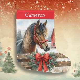 Pretty Horse Personalised Large Christmas Stocking