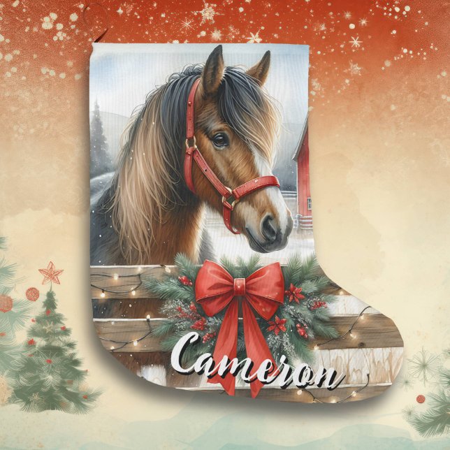 Pretty Horse Personalised Large Christmas Stocking (Creator Uploaded)