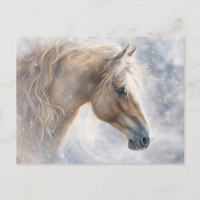 Pretty Horse Wavey Mane Christmas Holiday Postcard (Front)