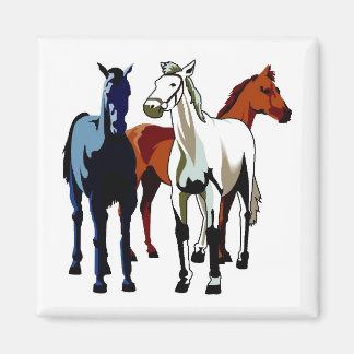 Pretty Horses Standing Tall Magnet