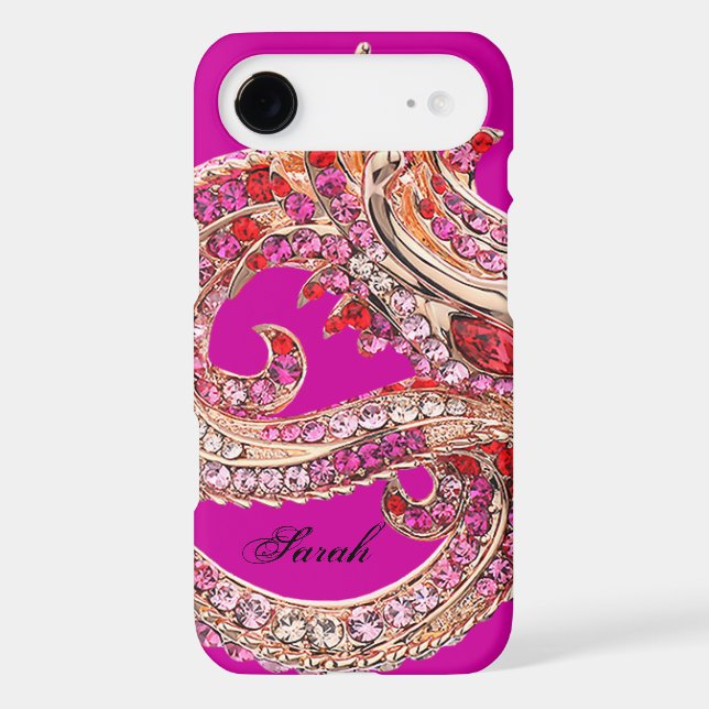 Pretty Hot Pink Bejeweled Case-Mate Samsung Galaxy Case (Back)