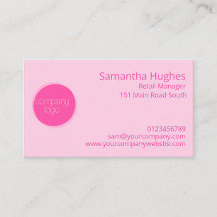PRETTY HOT PINK COMPANY LOGO TEMPLATE CUSTOM  BUSINESS CARD