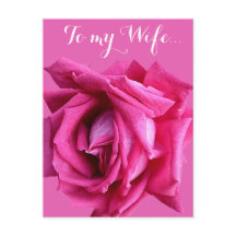 Pretty hot pink rose floral Happy Birthday card