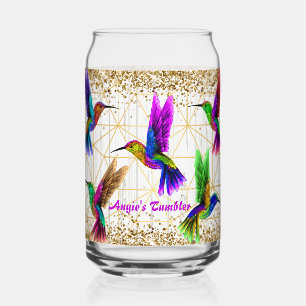 Pretty Humming Bird Personalized Tumbler Wrap Can Glass