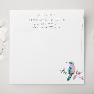 Pretty Hummingbird From the Family Of Funeral Envelope