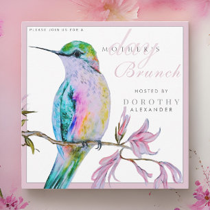 Pretty Hummingbird Mother's Day Brunch Invitation