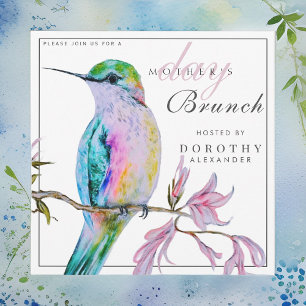 Pretty Hummingbird Mother's Day Brunch Invitation