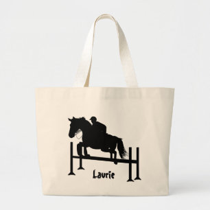 Pretty Hunter Jumper Silhouette Large Tote Bag