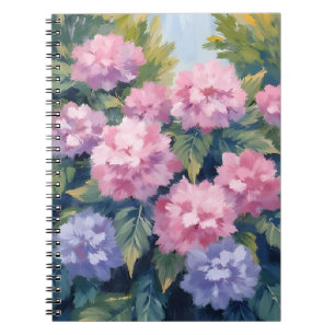 Pretty Hydrangea Blooms Floral Watercolor Notebook